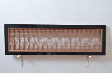 アンティーク建具　細かなデザインが魅力的な組子欄間2枚(明り取り、明かり取り)(R-082580)