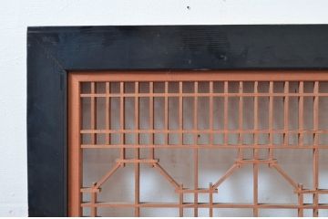 アンティーク建具　細かなデザインが魅力的な組子欄間2枚(明り取り、明かり取り)(R-082580)