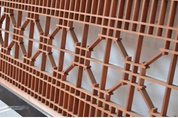アンティーク建具　細かなデザインが魅力的な組子欄間2枚(明り取り、明かり取り)(R-082580)