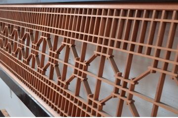 アンティーク建具　細かなデザインが魅力的な組子欄間2枚(明り取り、明かり取り)(R-082580)