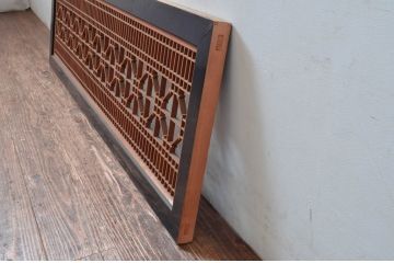 アンティーク建具　細かなデザインが魅力的な組子欄間2枚(明り取り、明かり取り)(R-082580)
