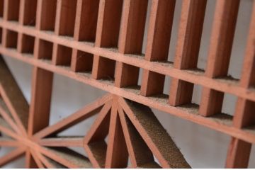 アンティーク建具　上質な和の空間を演出する組子欄間2枚セット(明かり取り、明り取り)(R-082581)