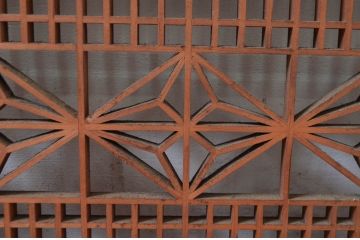 アンティーク建具　上質な和の空間を演出する組子欄間2枚セット(明かり取り、明り取り)(R-082581)