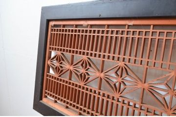 アンティーク建具　上質な和の空間を演出する組子欄間2枚セット(明かり取り、明り取り)(R-082581)