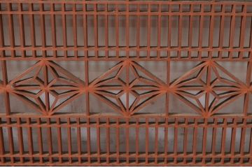 アンティーク建具　上質な和の空間を演出する組子欄間2枚セット(明かり取り、明り取り)(R-082581)