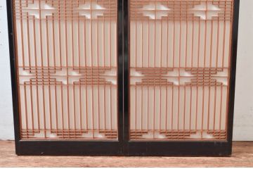 アンティーク建具　上質な和の空間を演出する書院障子戸2枚セット(引き戸、書院戸、窓)(R-082583)