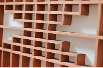 アンティーク建具　上質な和の空間を演出する書院障子戸2枚セット(引き戸、書院戸、窓)(R-082583)