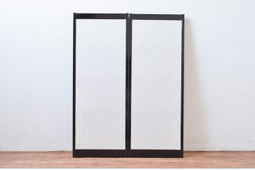 アンティーク建具　上質な和の空間を演出する書院障子戸2枚セット(引き戸、書院戸、窓)(R-082583)