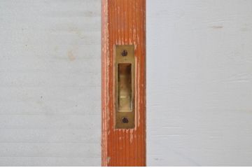 アンティーク建具　どこか懐かしい雰囲気のレトロな銀モールガラス引き戸2枚セット(ガラス戸、建具)(R-082584)