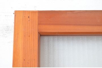 アンティーク建具　美品　懐かしい雰囲気漂うレトロな銀モールガラス引き戸1枚(ガラス戸、建具)(R-082585)