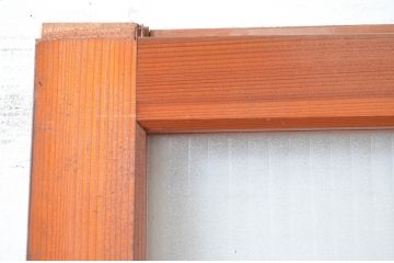 アンティーク建具　美品　懐かしい雰囲気漂うレトロな銀モールガラス引き戸1枚(ガラス戸、建具)(R-082585)