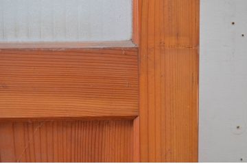 アンティーク建具　美品　懐かしい雰囲気漂うレトロな銀モールガラス引き戸1枚(ガラス戸、建具)(R-082585)