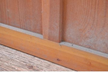 アンティーク建具　美品　懐かしい雰囲気漂うレトロな銀モールガラス引き戸1枚(ガラス戸、建具)(R-082585)