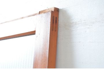 アンティーク建具　美品　懐かしい雰囲気漂うレトロな銀モールガラス引き戸1枚(ガラス戸、建具)(R-082585)