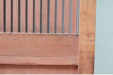 アンティーク建具　上手物!!　総欅(ケヤキ)材　凝った作りの北陸産格子蔵戸1枚(引き戸、格子戸、玄関戸)(R-082586)