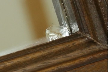 和製アンティーク　戦前　昭和レトロなロゴが懐かしいミラー　(R-082588)