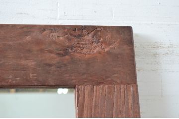 中古　希少な廃番品　ACME Furniture(アクメ ファニチャー)　古材のような風合いが素敵なミラー(姿見、ウォールミラー、壁掛け鏡、店舗什器)(定価約5万円)(R-082589)