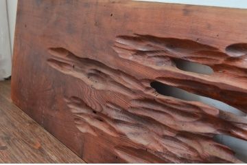 アンティーク建具　特大!!　杉材を贅沢に使った存在感のある二間物の欄間1枚(明かり取り、明り取り)(R-082590)