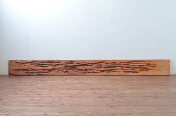 アンティーク建具　特大!!　杉材を贅沢に使った存在感のある二間物の欄間1枚(明かり取り、明り取り)(R-082590)