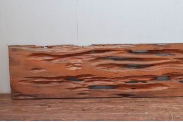 アンティーク建具　特大!!　杉材を贅沢に使った存在感のある二間物の欄間1枚(明かり取り、明り取り)(R-082590)