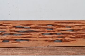 アンティーク建具　特大!!　杉材を贅沢に使った存在感のある二間物の欄間1枚(明かり取り、明り取り)(R-082590)