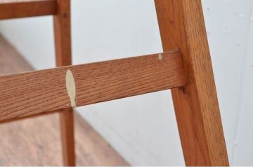 和製アンティーク　美品　樫(カシ)材　時代を重ねた味わいのある脚立つ(ステップ、ラダー、はしご、梯子、木製)(R-082591)
