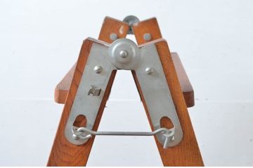 和製アンティーク　美品　樫(カシ)材　時代を重ねた味わいのある脚立つ(ステップ、ラダー、はしご、梯子、木製)(R-082591)