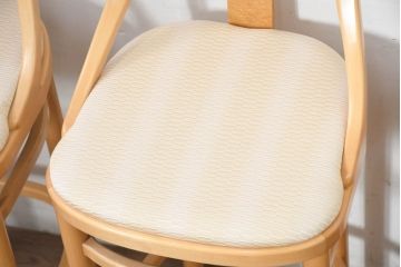 中古　超美品!　松創　シカモア材　バーズアイメープル　モダンで品のある佇まいのカウンターチェア4脚セット(ハイチェア、バーチェア、椅子、イス、バラ売り可能)(R-082593)