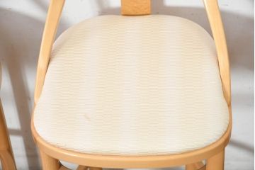 中古　超美品!　松創　シカモア材　バーズアイメープル　モダンで品のある佇まいのカウンターチェア4脚セット(ハイチェア、バーチェア、椅子、イス、バラ売り可能)(R-082593)