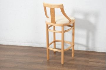 中古　超美品!　松創　シカモア材　バーズアイメープル　モダンで品のある佇まいのカウンターチェア4脚セット(ハイチェア、バーチェア、椅子、イス、バラ売り可能)(R-082593)