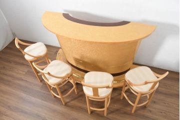 中古　超美品!　松創　シカモア材　バーズアイメープル　モダンで品のある佇まいのカウンターチェア4脚セット(ハイチェア、バーチェア、椅子、イス、バラ売り可能)(R-082593)