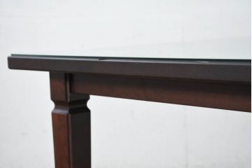 中古　超美品　元祖軽井沢彫　大坂屋家具店　随所に施された桜の彫りに目を奪われる大型ダイニングテーブル(軽井沢彫り、食卓、作業台、4人掛け、6人掛け、4人用、6人用)(定価約120万円)(R-082594)