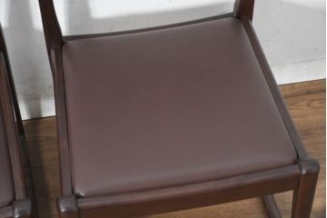 中古　超美品　元祖軽井沢彫　大坂屋家具店　繊細な桜の彫りが見事なKチェア4脚セット(軽井沢彫り、ダイニングチェア、椅子、イス、透かし彫り、バラ売り可能)(定価4脚で約100万円)(R-082595)