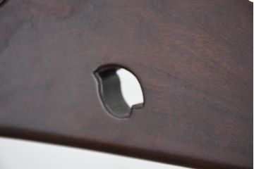 中古　超美品　元祖軽井沢彫　大坂屋家具店　繊細な桜の彫りが見事なKチェア4脚セット(軽井沢彫り、ダイニングチェア、椅子、イス、透かし彫り、バラ売り可能)(定価4脚で約100万円)(R-082595)