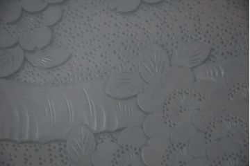 中古　超美品　元祖軽井沢彫　大坂屋家具店　随所に施された桜の彫りに目を奪われる大型ダイニングテーブル(軽井沢彫り、食卓、作業台、4人掛け、6人掛け、4人用、6人用)(定価約120万円)(R-082596)