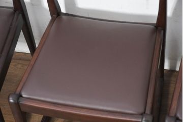 中古　超美品　元祖軽井沢彫　大坂屋家具店　繊細な桜の彫りが見事なKチェア4脚セット(軽井沢彫り、ダイニングチェア、椅子、イス、透かし彫り、バラ売り可能)(定価4脚で約100万円)(R-082597)