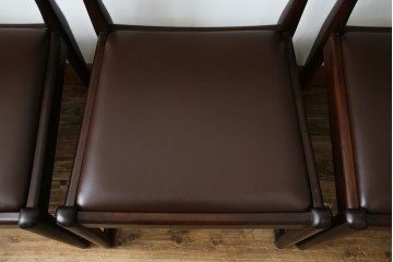 中古　超美品　元祖軽井沢彫　大坂屋家具店　繊細な桜の彫りが見事なKチェア4脚セット　定価(4脚合計)約100万円　(R-082597)