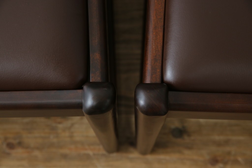 中古　超美品　元祖軽井沢彫　大坂屋家具店　繊細な桜の彫りが見事なKチェア4脚セット　定価(4脚合計)約100万円　(R-082597)