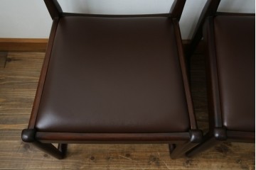 中古　超美品　元祖軽井沢彫　大坂屋家具店　繊細な桜の彫りが見事なKチェア4脚セット　定価(4脚合計)約100万円　(R-082597)