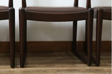 中古　超美品　元祖軽井沢彫　大坂屋家具店　繊細な桜の彫りが見事なKチェア4脚セット　定価(4脚合計)約100万円　(R-082597)