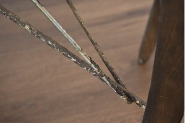 【簡易リペア限定品】アメリカビンテージ　Hermanmiller(ハーマンミラー)　イームズシェルアームチェア　ロッカーベース　黒で塗り直しあり　シンプルなフォルムと深みのあるブラックカラーが特徴のロッキングチェア　(R-082598)