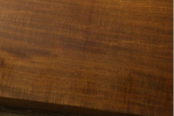 中古　美品　極厚天板　栓材　一枚板　側面玉杢材　深みのある杢目と艶やかな質感が美しいテーブルトップ　(R-082601)