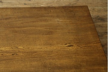 中古　美品　極厚天板　栓材　一枚板　側面玉杢材　深みのある杢目と艶やかな質感が美しいテーブルトップ　(R-082601)