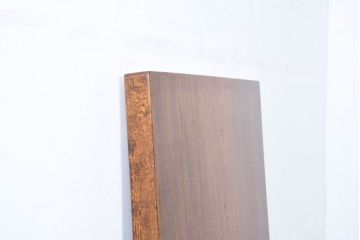 中古　美品　極厚天板　栓材　一枚板　側面玉杢材　深みのある杢目と艶やかな質感が美しいテーブルトップ(ダイニングテーブル、天板、DIY、材料、古材、木材)(R-082601)