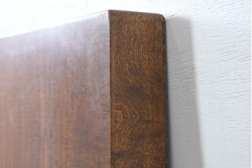 中古　美品　極厚天板　栓材　一枚板　側面玉杢材　深みのある杢目と艶やかな質感が美しいテーブルトップ(ダイニングテーブル、天板、DIY、材料、古材、木材)(R-082601)