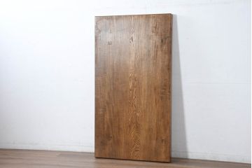 中古　美品　極厚天板　栓材　一枚板　側面玉杢材　深みのある杢目と艶やかな質感が美しいテーブルトップ(ダイニングテーブル、天板、DIY、材料、古材、木材)(R-082601)