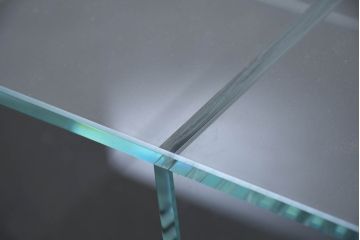 中古　美品　Cassina(カッシーナ)　269MEX(メックス)　空間に広がりと明るさをもたらすローテーブル(センターテーブル、リビングテーブル、スクエアタイプ、ガラステーブル、Gテーブル)(現行定価約40万円)(R-082603)