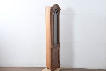 中古　イタリア　クラシカル美が宿るマーケットリー(象嵌細工)入りコーナーキャビネット(収納棚、戸棚、飾り棚)(R-082611)