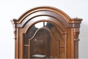 中古　イタリア　クラシカル美が宿るマーケットリー(象嵌細工)入りコーナーキャビネット(収納棚、戸棚、飾り棚)(R-082611)