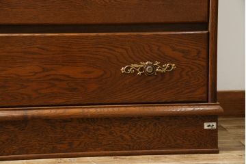 中古　美品!!　北海道旭川 近藤工芸　Solid Furniture OAK (ソリッドファニチャー オーク)　オーク材　クラシカルで上品な佇まいのビューローブックケース(ライティングビューロー、簿記机、本箱、本棚、飾り棚、収納棚、戸棚、ワークデスク、在宅用、在宅ワーク用)(R-082612)